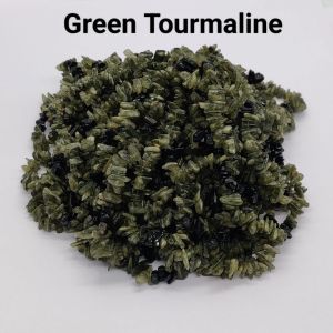 Natural Gemstone Chips, (Green Tourmaline), 30" Inches