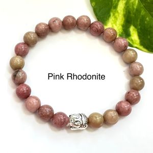 Gemstone Bracelet, Pink Rhodonite