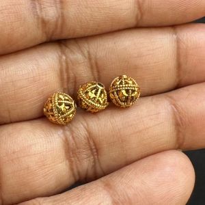 Antique Gold Beads, 6mm, Sold By 1 Pcs