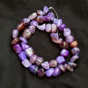 Agate Nuggets, 8-10mm Approx, Purple Double Shade