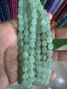 Natural Quartz Beads, (Oval), 6x9mm, Light Green