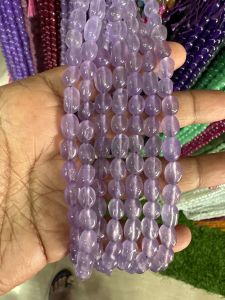 Natural Quartz Beads, (Oval), 6x9mm, Lavender