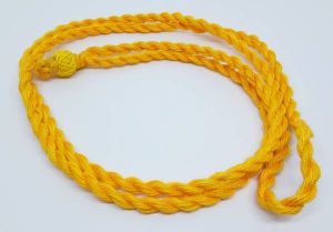 Cotton Cord (Dori), YELLOW,, Twisted, Adjustable, 5 ( 2.5  in