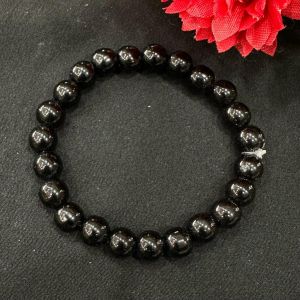 Glass Beads Elastic Bracelet, Black