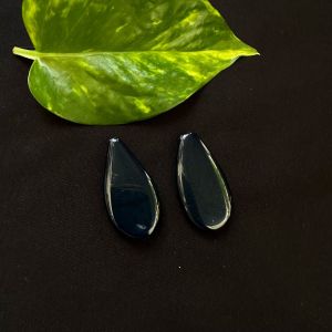 Natural Stone, Flat Teardrop, (Dark Blue), Sold By 1 Pair (2 Pieces) 