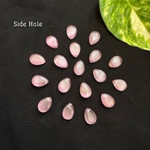 Hydro Flat Teardrop Crystals, Side Hole, Briolette, (Light Pink)