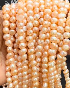 AAA Fresh Water Pearl, (Good Shine & Lustre), Nugget Shape, 4 - 6mm, Peach