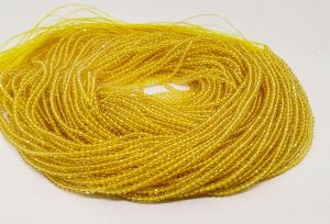 2mm Hydro (Glass) Beads, Round yellow Pack Of 5 Strings