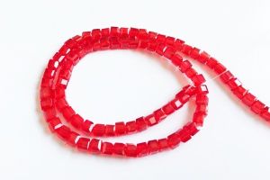 Glass Beads, 6mm, Round, Pack Of 50 Gms, Red