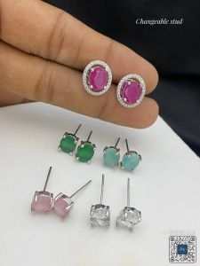 CZ Stone (Oval) Changeable Stud 5 Color