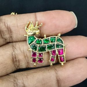 Jadau Charms, Deer, Green and Pink , sold by 1 pc 