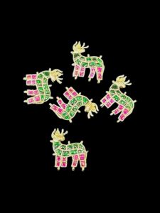 Jadau Charms, Deer, Green and Pink , sold by 1 pc 