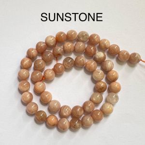 Natural Gemstone Beads, Sunstone, 8mm
