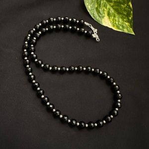 Single Layer Agate Necklace, Black