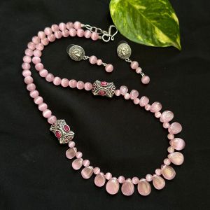 Monolisa Beads Necklace, Light Pink