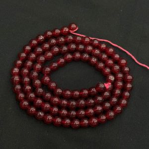 8mm, Glass Beads, Round, Maroon