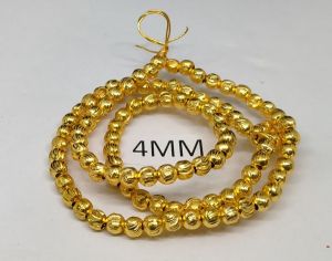 Gold Spacer, Micro Gold Plated, Round, 4mm