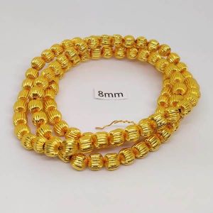 Gold spacer, Micro Gold Plated, Pumpkin, 8mm