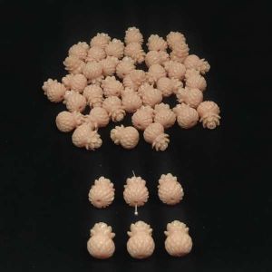 Synthetic Coral Beads, Pineapple, Light Peach, Pack Of 6 Pcs