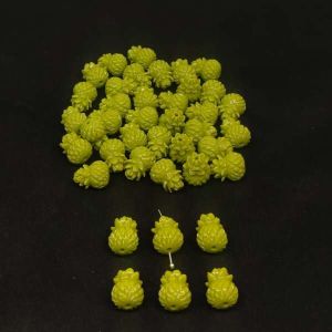Synthetic Coral Beads, Pineapple, Parrot Green, Pack Of 6 Pcs