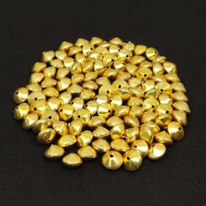 Brushed Beads, Bicone, Gold, 8mm, Pack of 25 gms