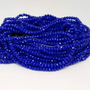 Glass Opaque Crystal, 3mm, Rondelle, Royal Blue