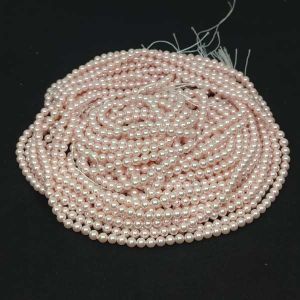 Shell Pearl, 4mm, Round, Rose Gold Pink