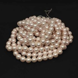 Shell Pearls, 10mm, Round, Rose Gold Pink
