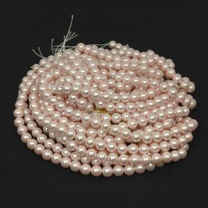 Shell Pearl, 6mm, Round, Rose Gold Pink