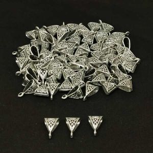 Bail, Antique Silver, Triangular, Pack Of 25 Pcs