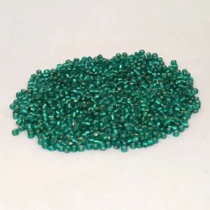 Seed Beads, 11/0, Peacock Green Light, Pack Of 25Gms