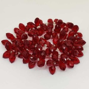 Briolette crystals, Maroon