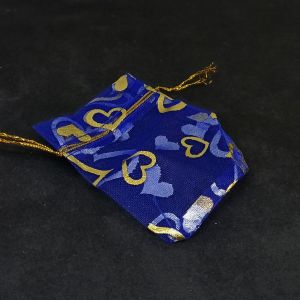 Jewellery Pouches, Organza, Drawstring, (2x3) Royal Blue, Pack Of 50 Pcs