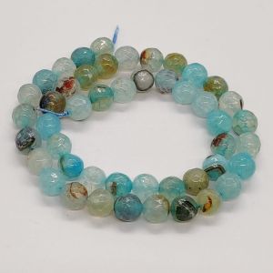 Onyx beads, 8mm, Round, Light Blue double shade