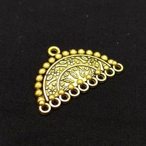 Antique Gold Metal Pendant, 9 Hole