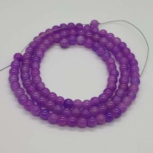 Glass Beads, 6mm, Round, Pack Of 50 Gms, Lavender