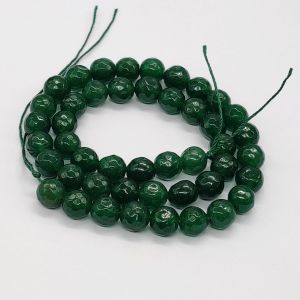 Natural Agate Beads, 8mm, Round, Deep Green