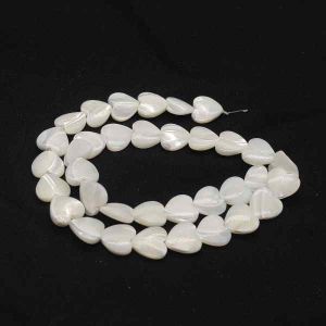 Mother Of Pearls, Heart Shape, 12mm, Cream