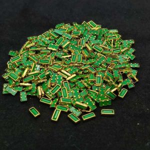 Kundan Stones, 4x8mm, Rectangle, Pack Of 25 Gms, Green