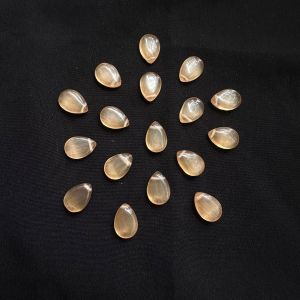 Hydro Flat Teardrop Crystals, Side Hole, Briolette, Beige