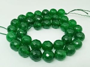 Natural Agate Beads, Faceted, 10mm, Green