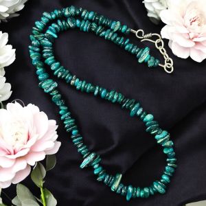 Gemstone chip necklace Peacock Blue