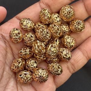 Antique Gold Beads, 12mm, Sold By 1 Pc