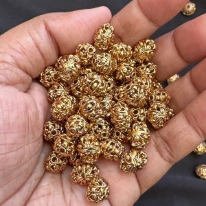 Antique Gold Beads, 8X10mm, Sold By 1 Pc