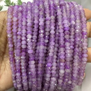 Agate Rondelle, 4x2mm, Lavender, Double shade 