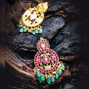 High Quality Handcrafted Jadau (Peacock) Pendant With Real Kemp Stones