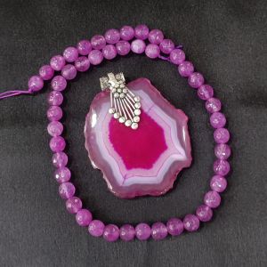 Combo of Agate Slice Pendant + Agate Beads