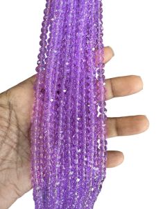 Glass Crystals, Rondelle, 6mm, Lavender