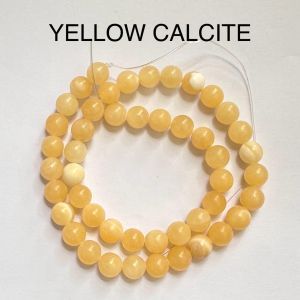 Natural Gemstone Beads, 8mm, Yellow Calcite