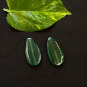 Natural Stone, Flat Teardrop, (Dark Green), Sold By 1 Pair (2 Pieces)